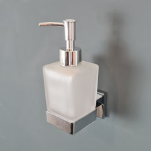 Load image into Gallery viewer, Soap Dispenser Soap Holder Wall Mounted Round Finish Glass Soap Chrome Accessory
