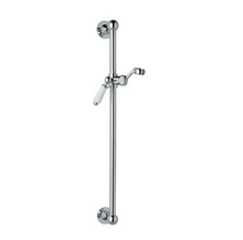 Load image into Gallery viewer, Traditional Shower Slider Rail Brass With White Ceramic Lever Bracket - Chrome Finish
