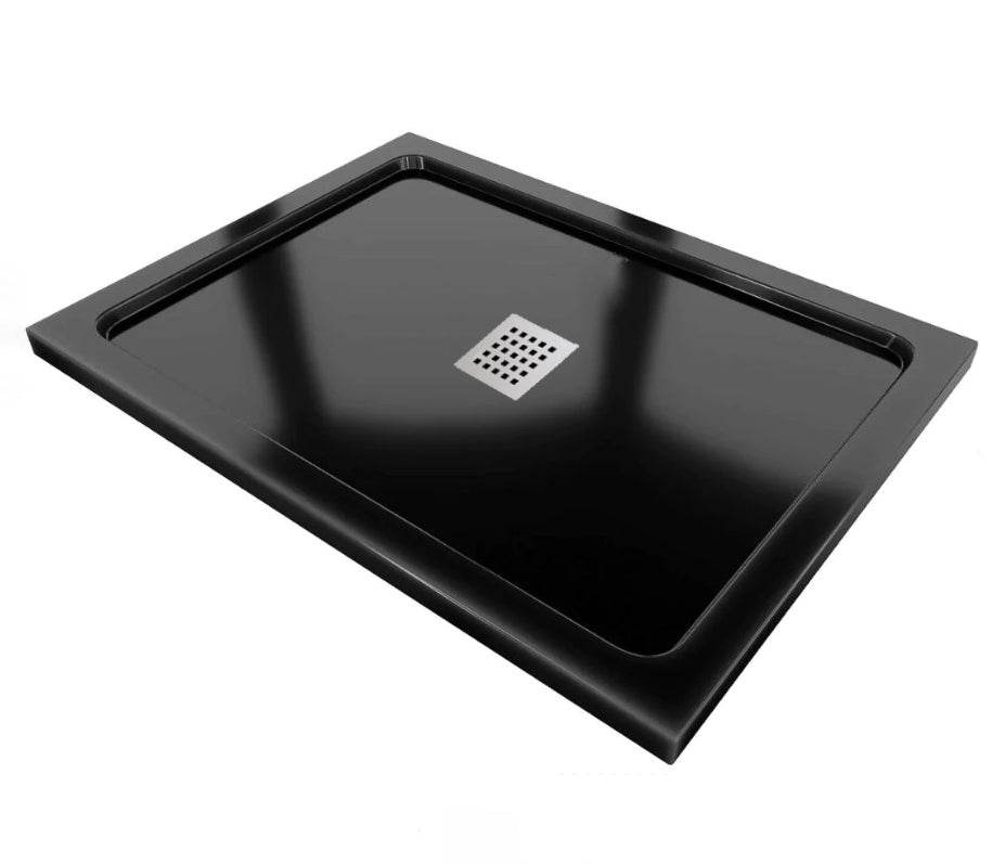Rectangle Stone Resin Black Shower Tray 1000 x 900 mm