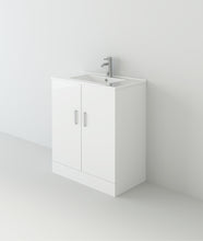 Load image into Gallery viewer, 600mm White Bathroom Floor Vanity Unit &amp; Ceramic Sink
