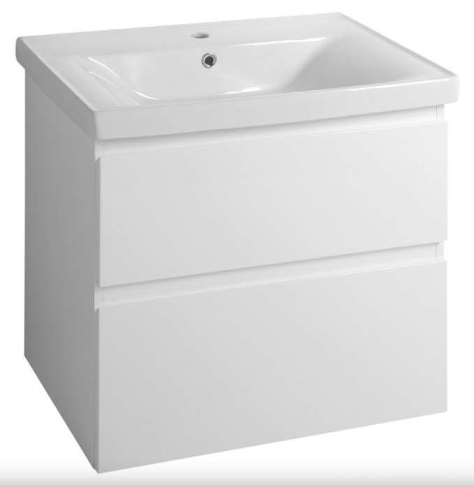 500 mm White Bathroom Wall Hung Vanity Unit & Ceramic Sink