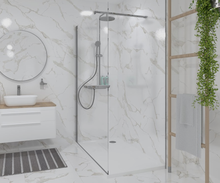 Load image into Gallery viewer, Walk In Screen Panel 900mm Wet Room Shower Enclosure Glass With Shower Tray
