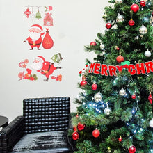 Load image into Gallery viewer, 9Pcs Merry Christmas Window Stickers Self Adhesive Cartoon Santa Claus Mural Wall Decal Xmas Window Decorations for Christmas New Year Supplies
