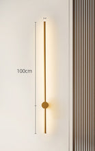 Load image into Gallery viewer, Golden Wall lamp, Simple Long Strip Wall Lamp Nordic Ambient Sconce Light Decor Warm LED Wall Lamp for Bedroom Living Room Aisle Stair Light
