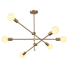 Load image into Gallery viewer, Semi-recessed Ceiling Lamp Brushed Antique Golden Lighting 6 Lights Modern Chandelier Lighting Fixture Lighting Home Decoration for Living Room Bedroom and Dining Room
