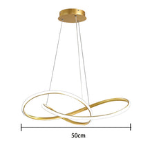 Load image into Gallery viewer, Modern LED Bedroom Chandelier, Acrylic Pendant Lamp for Bedroom Living Room, Contemporary Irregular Ring Pendant Lighting-Gold 50cm

