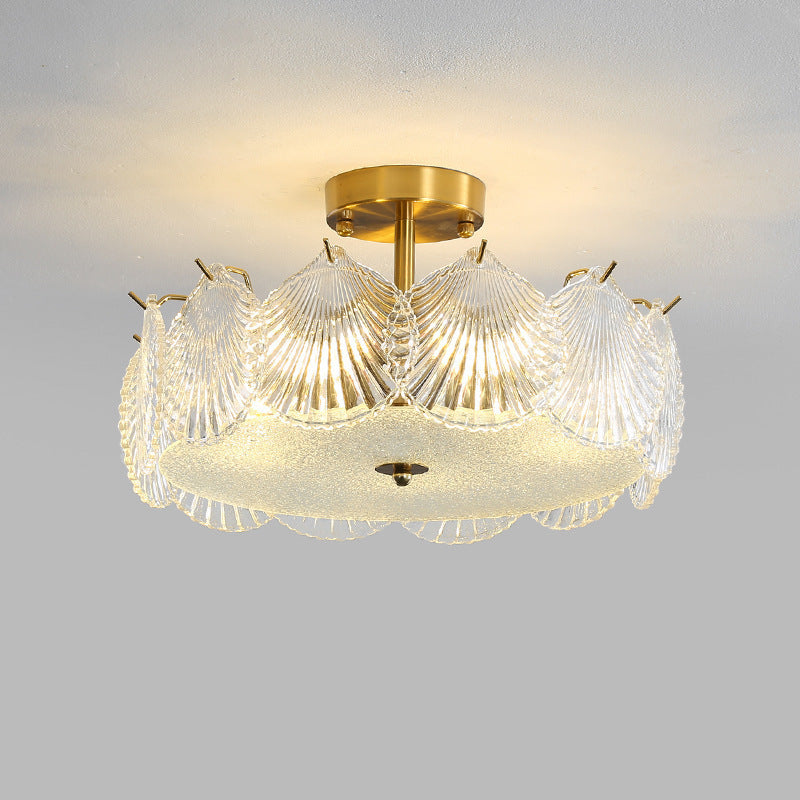 Ceiling Light Glass Crystal LED Light Fixture for Dining Room Living Room Bedroom French Home Decorative Chandelier