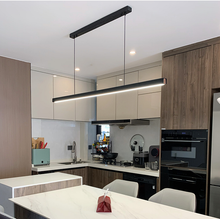 Load image into Gallery viewer, Pendant Light Office LED Black Pendant Lamp Kitchen Pendant Light Adjustable Height Dining Room Lamp Modern Design Dimmable Hanging Lamp for Dining Room Table Bar Study Chandelier (L120 cm)
