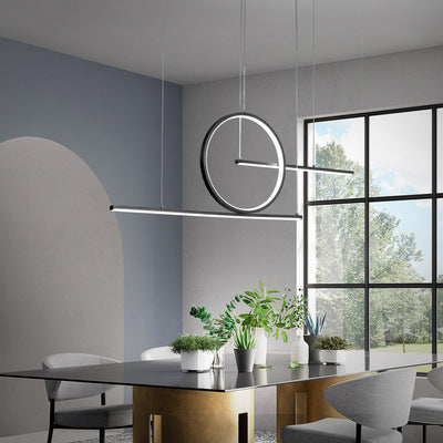 Black Circle Linear Design LED Modern Chandelier Hanging Ceiling Lights