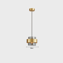 Load image into Gallery viewer, Gold Cylinder Down Pendant Lamp Pendant Lights Modern Kitchen Island Pendant Lighting with Smoke Gray Glass Shade Mid Century Modern Ceiling Hanging Light Fixture for Kitchen Bedroom Dining Room
