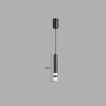 Load image into Gallery viewer, Black Pendant Light 6W LED Metal Tube Hanging Lighting Fixture Geometric Ceiling Downlight, Bedroom Dining Living Room Office Suspension Lamps
