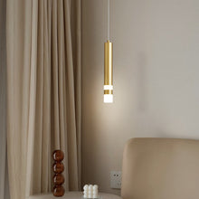 Load image into Gallery viewer, Gold Acrylic Single Pipe Pendant Lamp-ring Lamp-Led Lighting-decorative Lights
