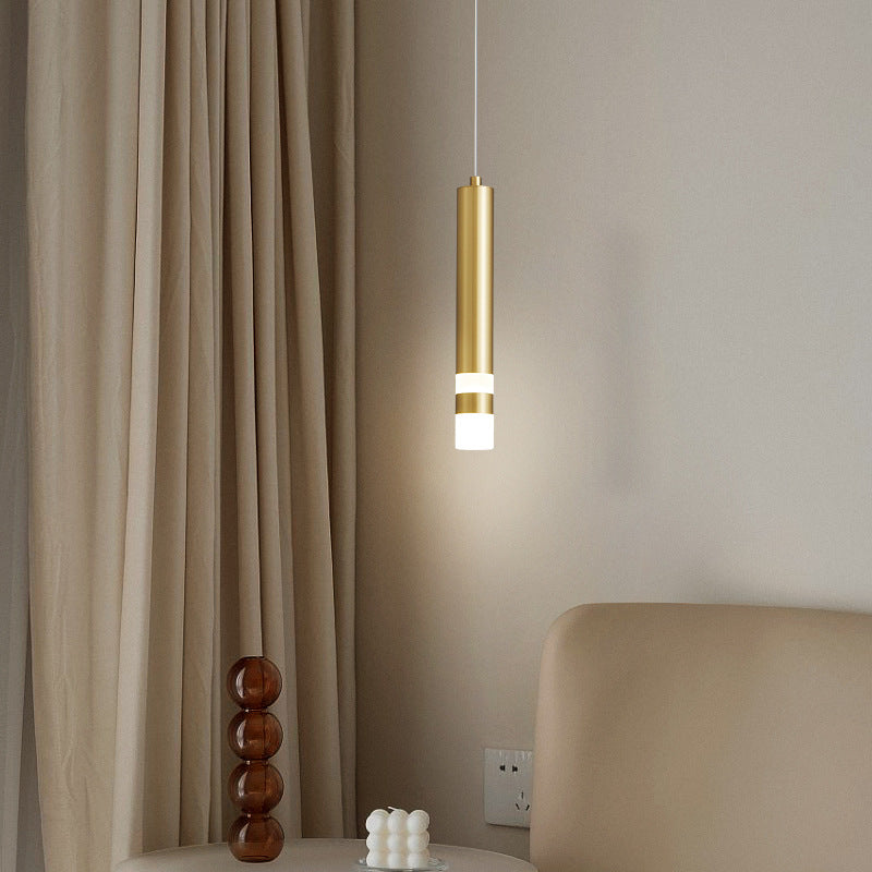 Gold Acrylic Single Pipe Pendant Lamp-ring Lamp-Led Lighting-decorative Lights
