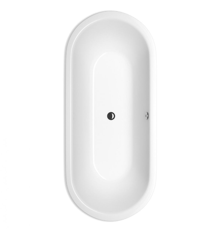 Modern Build In White Bath Oval Plastic Bath Slimline Profile White Finish
