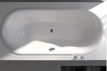 Load image into Gallery viewer, Modern Build In White Bath Oval Plastic Bath Slimline Profile White Finish

