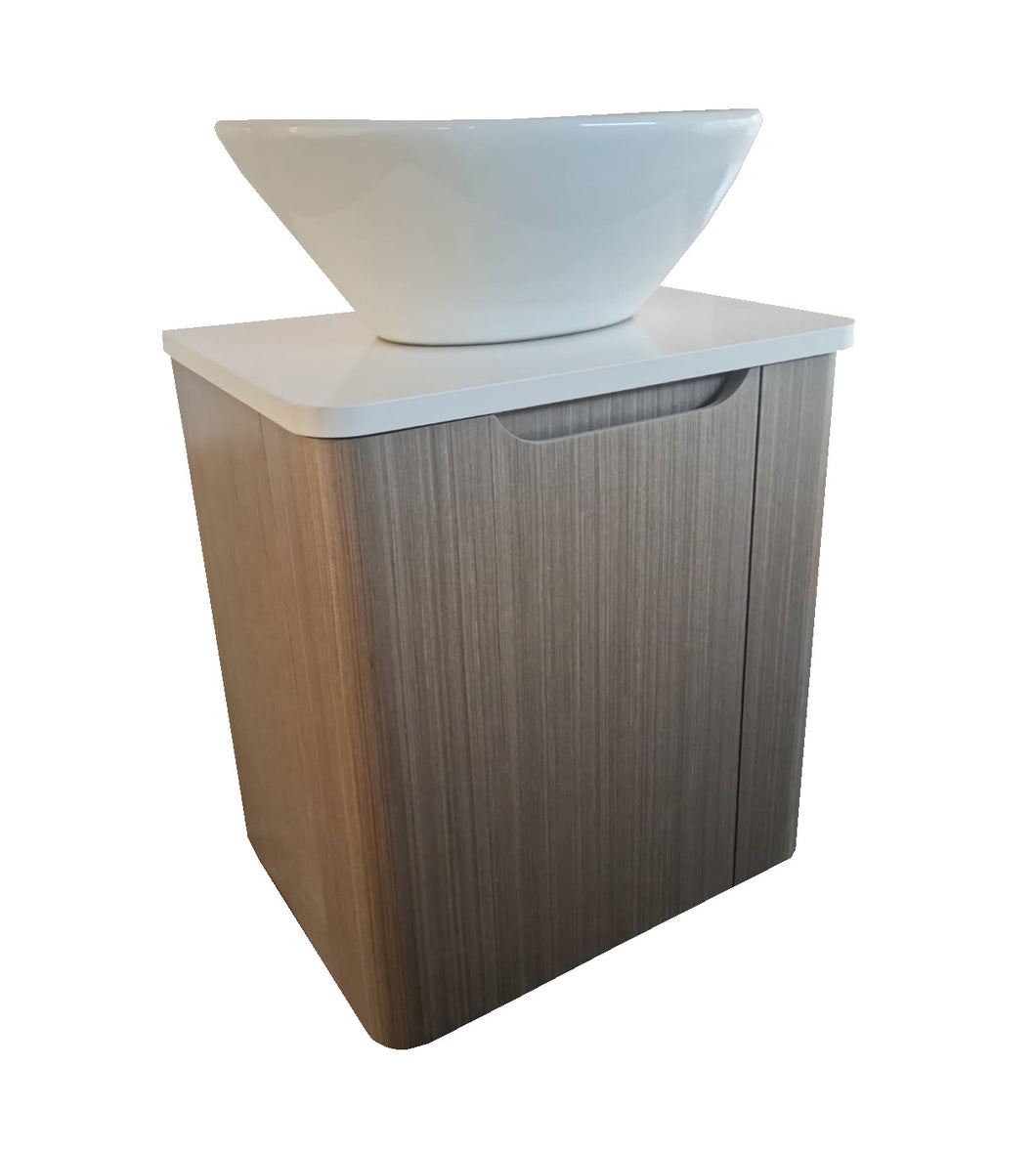 Braun Bathroom Storage Wall Hung Vanity Unit & Ceramic Sink 400mm