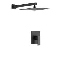 Load image into Gallery viewer, Black Matt Square Shower Set Mixer Square Head 1 Way

