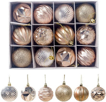 Load image into Gallery viewer, 12pcs Christmas Ball Ornaments Shatterproof PVC Xmas Tree Pendant 60mm/2.36&#39;&#39; Christmas Tree Decorations Hanging Ball

