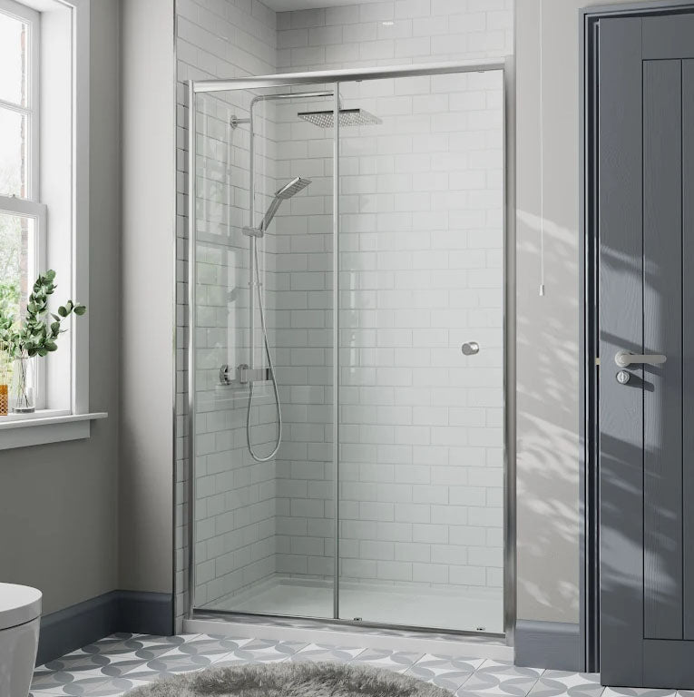 Sliding Shower Door 4mm Glass with 1000x1000mm tray
