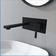 Load image into Gallery viewer, Waterfall Bath Taps Wall Mounted Black Basin Finish Waterfall Sink Mixer Tap Single Lever Hot &amp; Cold Tap Wall Mounted Tap
