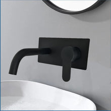 Load image into Gallery viewer, Black Taps For Bathroom Waterfall Sink Mixer Tap Bathroom Single Lever Hot &amp; Cold Tap Black Basin Finish Wall Mounted Tap
