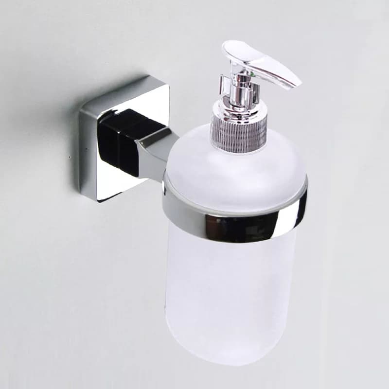 soap holder for shower Dispenser and Holder Wall Mounted Square Soap Holder Chrome Glass Accessory