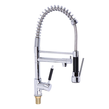 Load image into Gallery viewer, pull out mixer tap Pull-Down Kitchen Tap Chrome Finish Swivel Spout Mixer Tap Dual Spout Faucet

