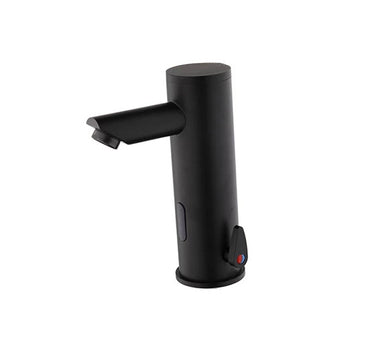 Matte Black Bathroom Taps Black Finish Waterfall Sensor Black Basin Sink Tap Bathroom Touchless Hot & Cold Water Tap