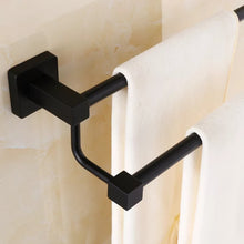 Load image into Gallery viewer, black towel rail 60cm Double Towel Holder Black Wall Mounted Rack Holder Accessory
