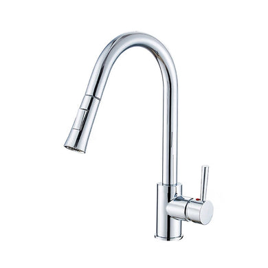 kitchen tap pull out Kitchen Tap Chrome Finish 360° Swivel Kitchen Sink Faucet Pull Out Sprayer
