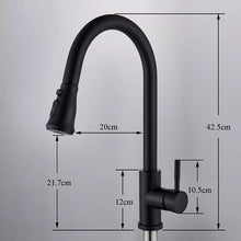 Load image into Gallery viewer, Kitchen Tap Pull Out 360°Swivel Spout Spray Faucet Kitchen Tap Black Finish Pull Out 360°Swivel Spout Spray Faucet

