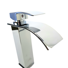 Load image into Gallery viewer, Basin Tap Waterfall Basin Sink Mixer Tap Lever Tap Basin Tap Chrome Finish Modern Square Style
