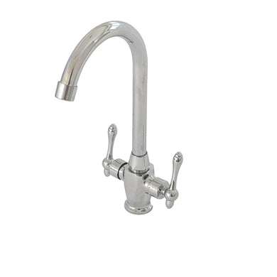 Kitchen Tap Kitchen Tap Chrome Finish Twin Lever Hot & Cold Faucet