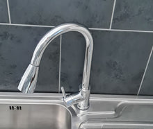 Load image into Gallery viewer, Kitchen Tap Chrome Finish with Pull Out Hose Spray Single Lever Faucet Kitchen Tap Chrome Finish with Pull Out Hose Spray Single Lever Faucet
