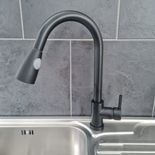 Load image into Gallery viewer, kitchen tap pull out Kitchen Tap Black Finish Pull Out 360°Swivel Spout Spray Faucet
