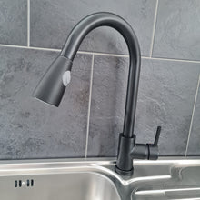 Load image into Gallery viewer, pull out tap Kitchen Tap Black Finish Pull Out 360°Swivel Spout Spray Faucet
