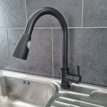 Load image into Gallery viewer, kitchen tap with pull out spray Kitchen Tap Black Finish Pull Out 360°Swivel Spout Spray Faucet
