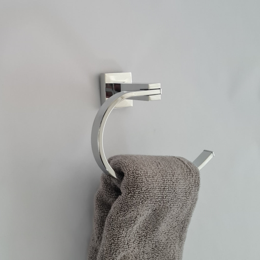 Wall Mounted Towel Ring Bathroom Hand Towel Holder Chrome Finish Wall Mounted Accessory Chrome Finish