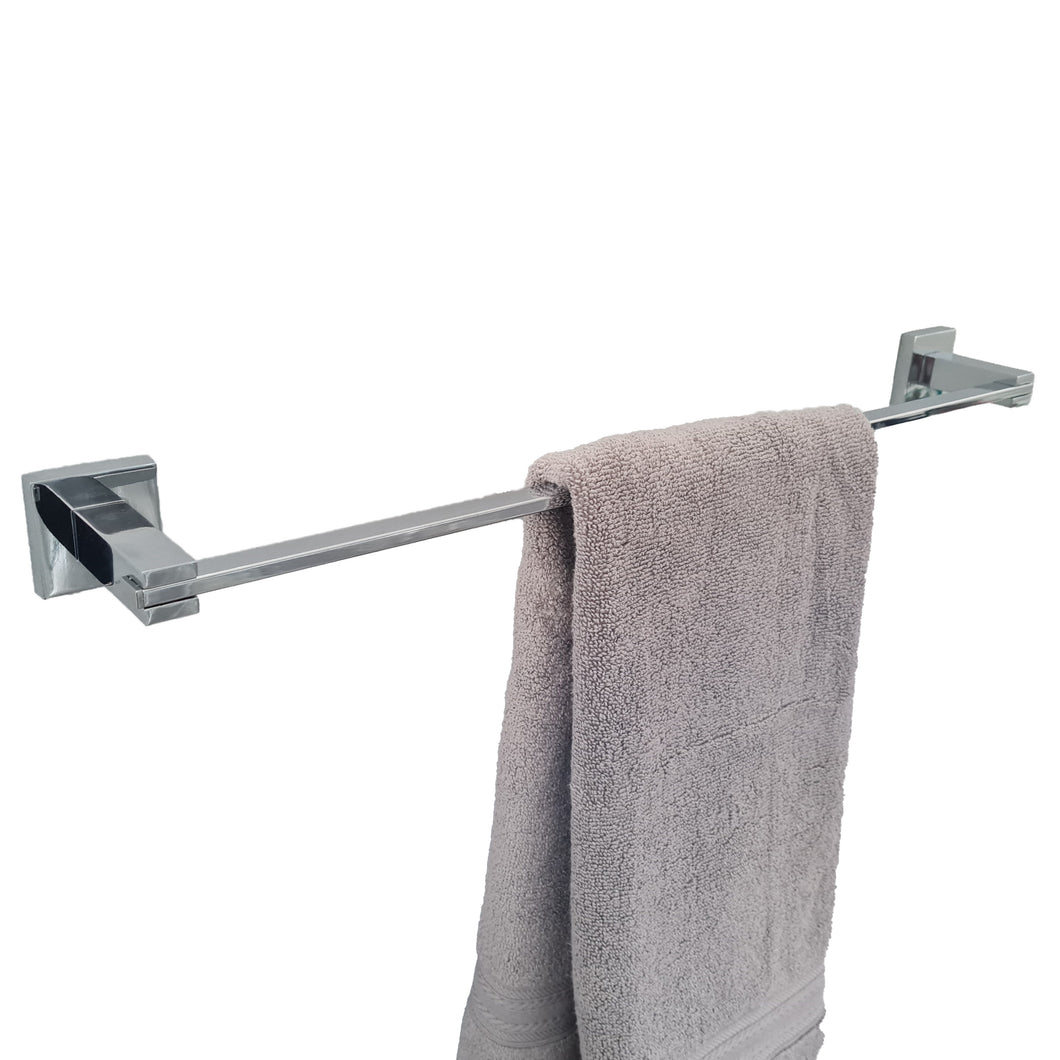 wall mounted towel rails for bathrooms Bathroom Wall Mounted Modern Towel Holder Chrome Finish Square Accessory Chrome Finish 40cm Length
