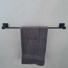 Load image into Gallery viewer, black towel holder wall Black Bathroom Wall Mounted Modern Towel Holder Black Square Stylish Accessory
