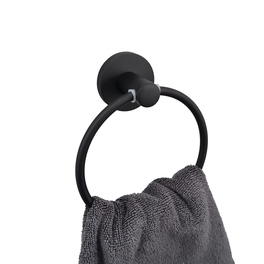 Black Wall Mounted Towel Ring