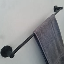 Load image into Gallery viewer, Towel Rack Holder Black Matte Finish  Modern 40cm Bathroom Towel Holder Black Wall Mounted Stylish Round Accessory Black Matt Finish
