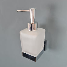 Load image into Gallery viewer, soap dispenser holder Soap Holder Chrome Glass Dispenser and Holder Wall Mounted Modern Square Accessory
