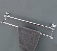 Load image into Gallery viewer, bathroom towel holder 60cm Double Towel Holder Chrome Wall Mounted Rack Holder Accessory
