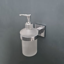 Load image into Gallery viewer, wall mounted soap holder Dispenser and Holder Wall Mounted Square Soap Holder Chrome Glass Accessory

