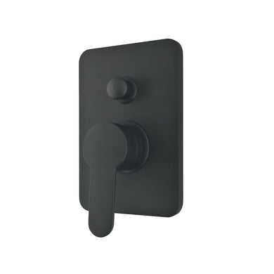 Square 2 Way Black Matt Concealed Shower Mixer Valve Brass Internal