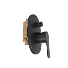 Load image into Gallery viewer, Black Matte Mixer Valve Brass Internal Oval 2 Way Black Matt Concealed Shower Shower Mixer Valve
