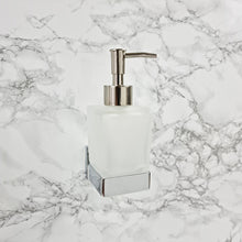 Load image into Gallery viewer, soap dispenser holder Soap Holder Wall Mounted Round Finish Glass Soap Chrome Accessory
