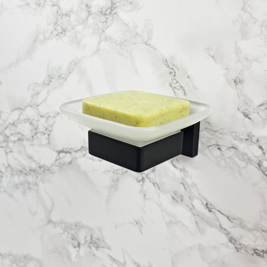 black soap holder for bathroom Modern Designer Bathroom Glass Soap Holder Black Dish & Holder Wall Mounted Accessory