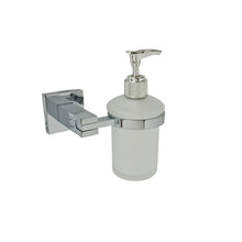 Load image into Gallery viewer, wall mounted soap holder Square Soap Holder Chrome Glass Dispenser and Holder Accessory
